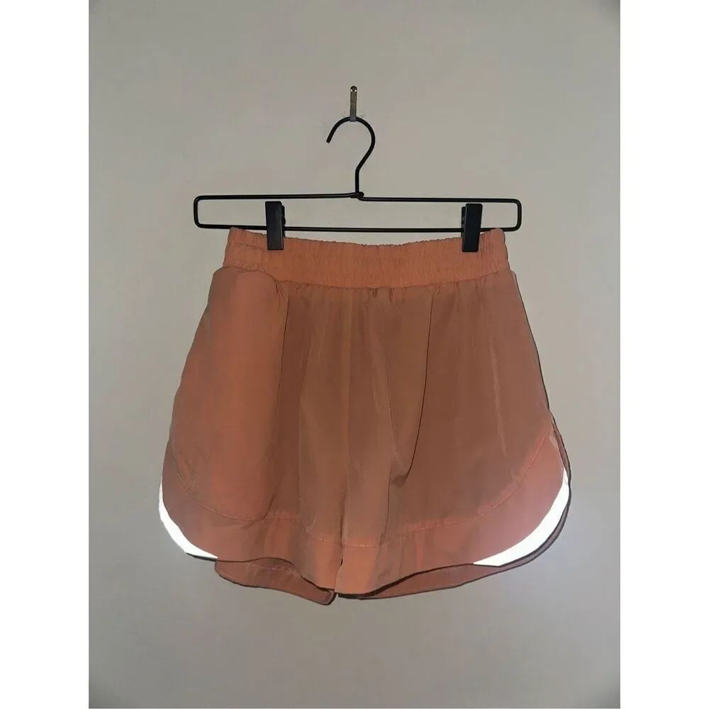 Alphalete Women's Orange Infinity Stride Running Shorts Lined Small